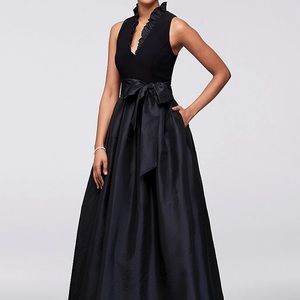 Jessica Howard Navy Blue Taffeta Ball Gown sz 10